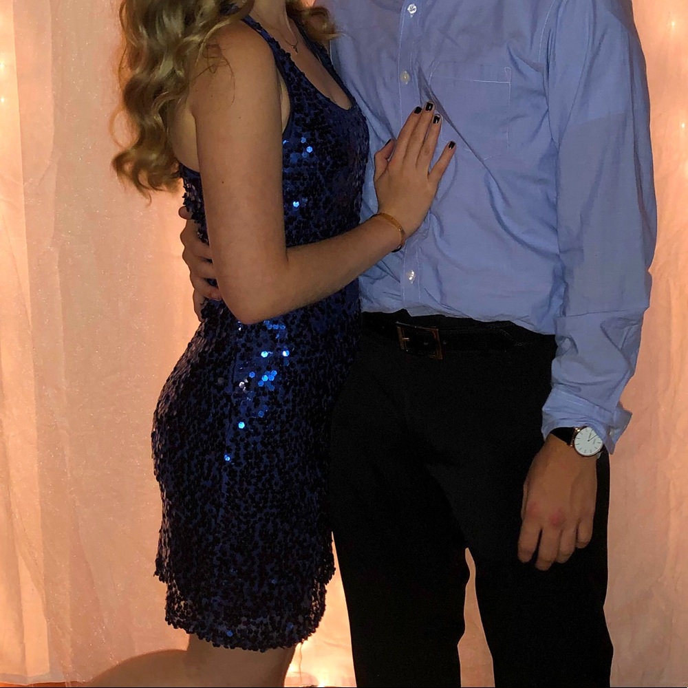 Blue Sequined Dress